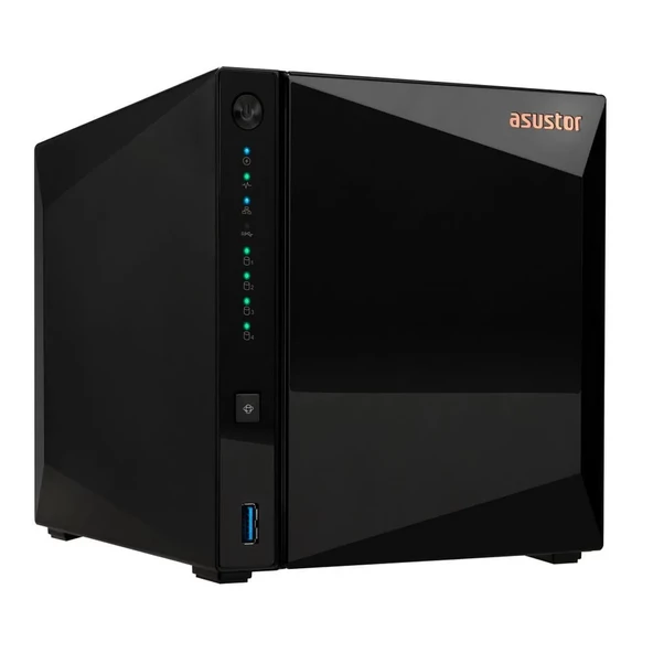 ASUSTOR AS3304T V2 REALTEK RTD1619B 4 YUVALI 4X22TB DESTEGI 2GB DDR4 2.5GbE x1 USB 3.2 x3