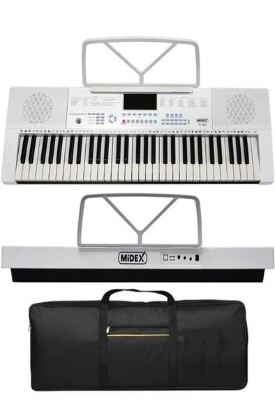 Midex PS-2300WH-PAK 61 Tuşlu Org Stand Kulaklık Beyaz Başlangıç İçin Uygun - Resim 2