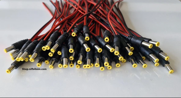 1. Sınıf 12 Volt Power Jack Kamera Enerji Soketi CCTV Enerji Kablosu 50 Adet - 2