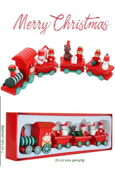 Ahşap Noel Treni - DEkoratif ve Hediyelik  20 cm - 2