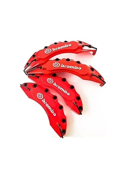 Jaguar S-type Uyumlu Brembo Kırmızı Kaliper Kapağı 4 Parça Ön Arka Set - 3