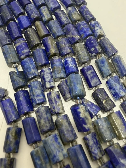 Silindir Faset Kesim Lapi Lazuli Taş Dizisi 6x9mm - 5