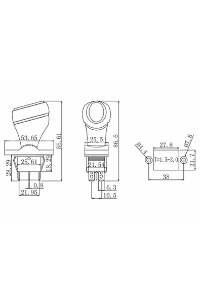 Alkatronik Joystick Kcd4 Anahtar Latch Siyah İleri Geri Vites Kolu 16A 250V Akülü Çocuk Arabası Vinç - Resim 8