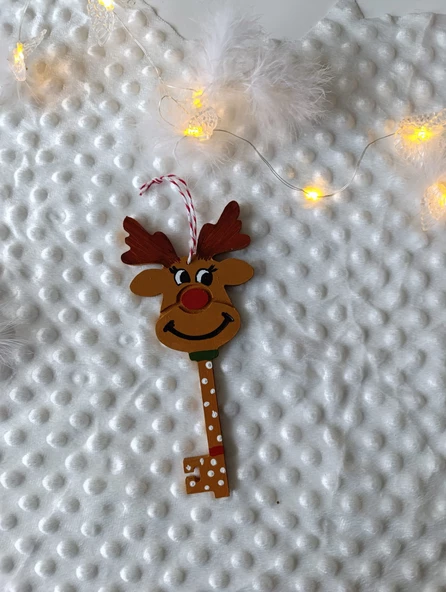 Geyik Anahtar Tılsım Noel Süslemeleri Noel Ağacı Asma Geyik Aksesuarları - 2