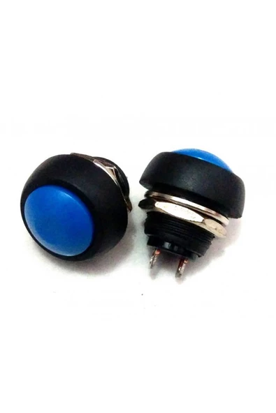 Alkatronik 12mm PBS-33B 2 Pin Push Buton Mavi ON OFF 1A 250V Mini Yuvarlak Su Geçirmez Anahtar Momentary Switc - Resim 4