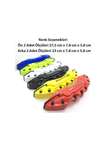 Jaguar S-type Uyumlu Brembo Kırmızı Kaliper Kapağı 4 Parça Ön Arka Set - 5