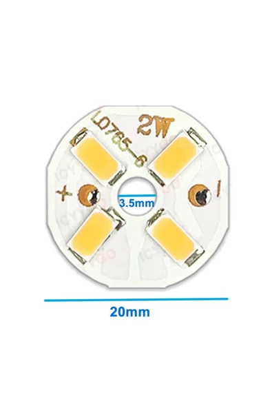 Alkatronik 5730 6V 2W 20mm Beyaz 4 Ledli Modül Aluminyum Pcb Lamba Halka Led Aydınlatma Işık - Resim 3