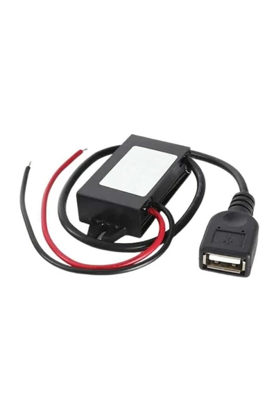 Alkatronik 12V/24V to USB-A 5V 3A Modül F35J5V3A 30cm Type A Usb Kablolu Su Geçirmez Şarj Telefon Voltaj Düşür - Resim 2