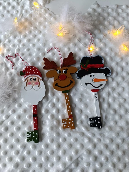 Geyik Anahtar Tılsım Noel Süslemeleri Noel Ağacı Asma Geyik Aksesuarları - 4