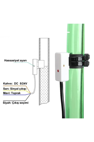 Alkatronik XKC-Y26-V Kapasitif Temassız Su Seviye Sensörü Şamandıra Anahtar Kazan Kap Depo Tank Havuz Akvaryum - Resim 3