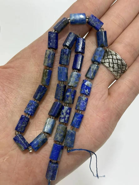 Silindir Faset Kesim Lapi Lazuli Taş Dizisi 6x9mm - 2