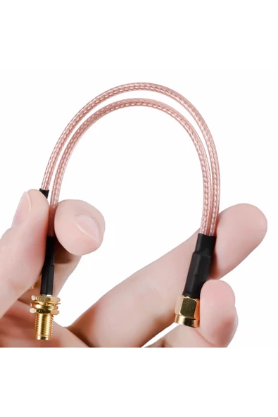 Alkatronik Y Tip RG316 15cm 1x Sma Erkek 2X Sma Dişi Kablo RF Uzatma Kablosu Altın Kaplama Soket 0-6GHz Wi-Fi - Resim 3