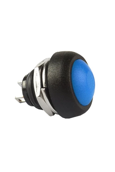 Alkatronik 12mm PBS-33B 2 Pin Push Buton Mavi ON OFF 1A 250V Mini Yuvarlak Su Geçirmez Anahtar Momentary Switc - Resim 6