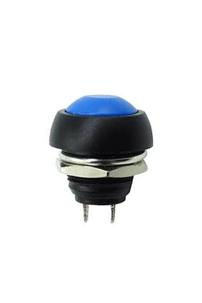 Alkatronik 12mm PBS-33B 2 Pin Push Buton Mavi ON OFF 1A 250V Mini Yuvarlak Su Geçirmez Anahtar Momentary Switc ürün görseli