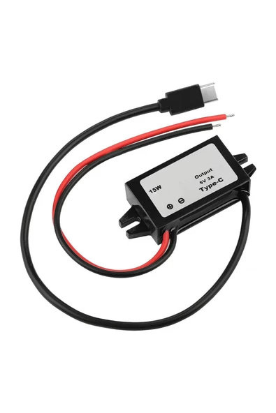 Alkatronik 12.2V/24V to TYPE-C 5V 3A Modül F35J5V3A 30cm Usb Kablolu Su Geçirmez Şarj Tel Voltaj Düşürücü Güç - Resim 6