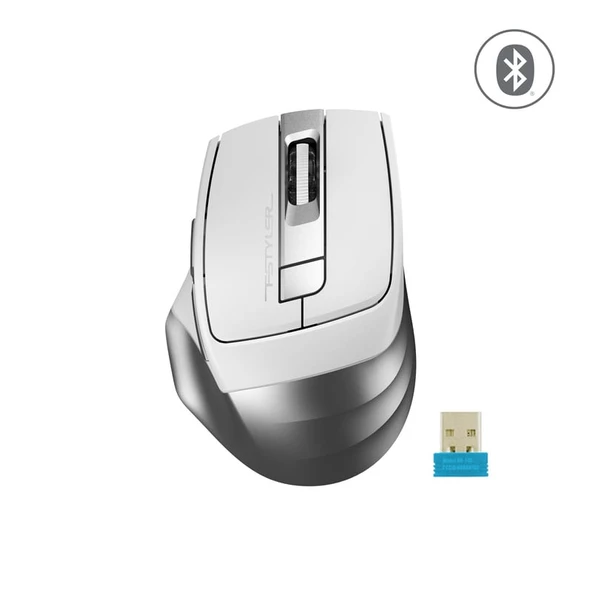 A4-Tech FB35C Beyaz Şarj Edilebilir Bluetooth Optik Mouse 2400 DPI