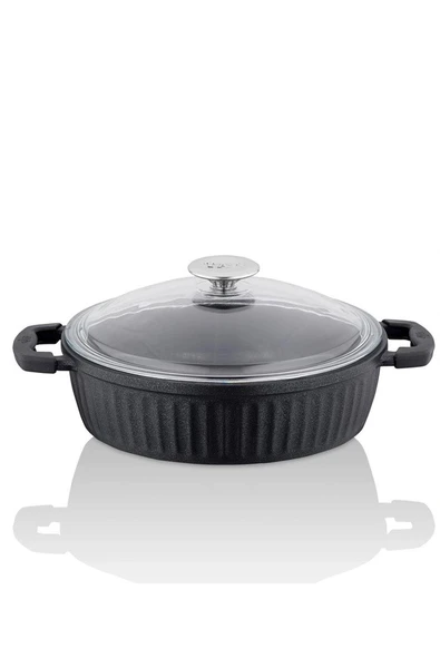 Taç Valeriya Döküm Cam Kapak Basık Tencere 28 Cm TAC-3835 - Resim 2