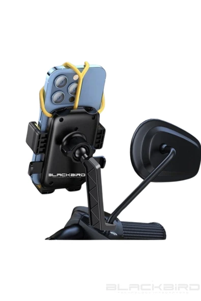 Blic BTS15 Motosiklet Telefon Tutucu Ayna Bağlantılı 360 Derece Dönen - 2