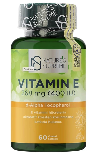 Nature's Supreme Vitamin E 400 IU 60 Kapsül