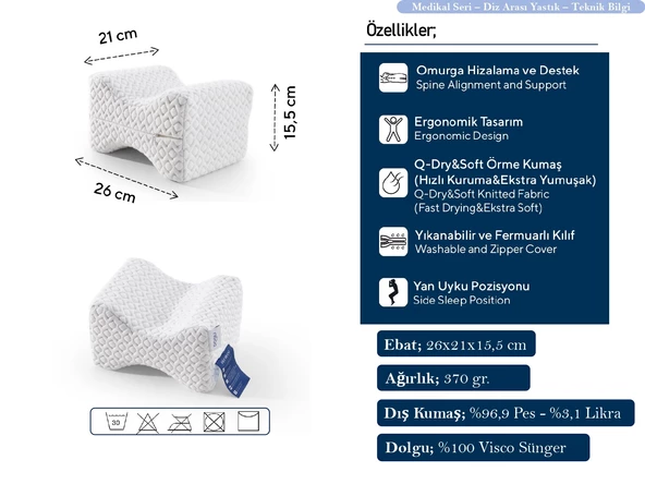 DOQU DİZ ARASI YASTIK 021X026X16,5 - 11