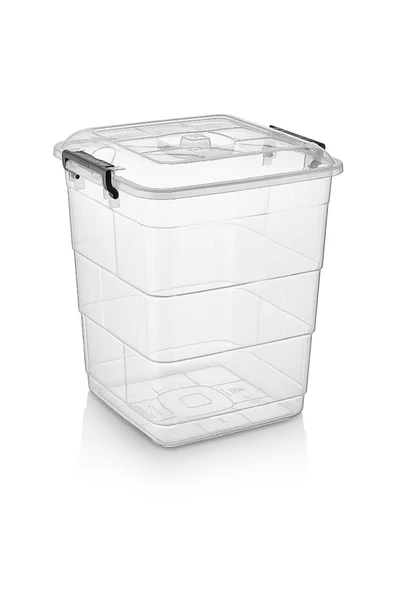 Tetris Kare Plastik Şeffaf Saklama Kutusu 20 Litre - 1152_04