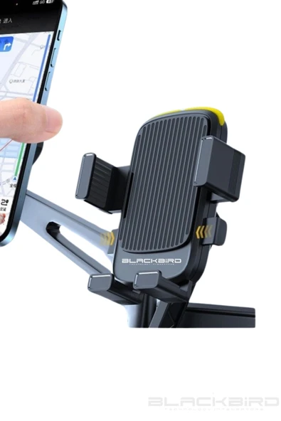 Blic BTS15 Motosiklet Telefon Tutucu Ayna Bağlantılı 360 Derece Dönen - 3