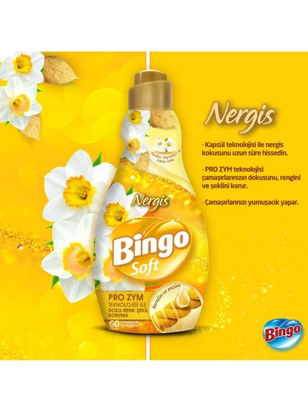 Bingo Konsantre Çamaşır Yumuşatıcısı Nergis 1440 ml - 2