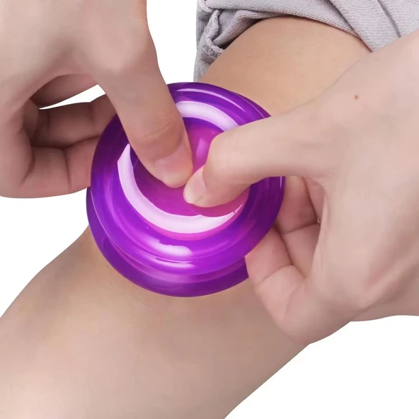 Lüx Vakumlu Silikon Masaj Kupa Seti Selülit & Hacamat Kupası 4'lü Set Mor Renk - 4