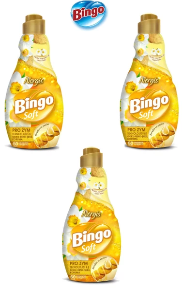 Bingo Konsantre Çamaşır Yumuşatıcısı Nergis 1440 ml x 3 Adet