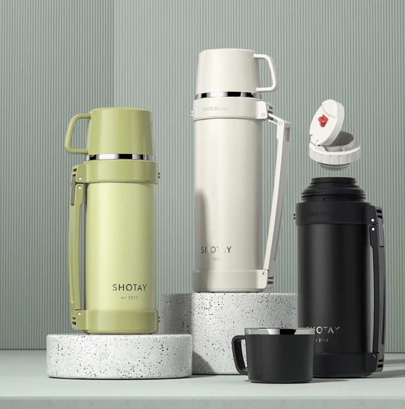 Shotay Nature Termos 1200Ml Yeşil - Resim 4