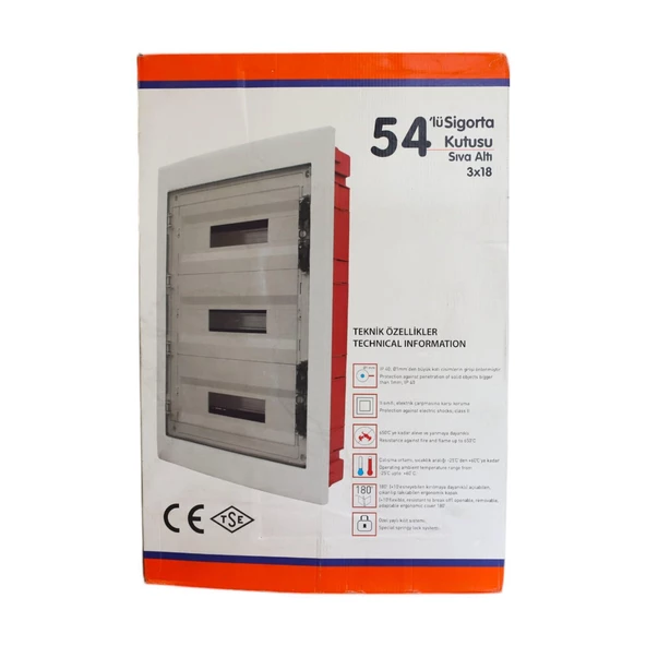 ÇETİNKAYA PANO 54'LÜ (18x3) S/Ü ŞEFFAF CAMLI SİGORTA KUTUSU (ÇP-30954) - 3