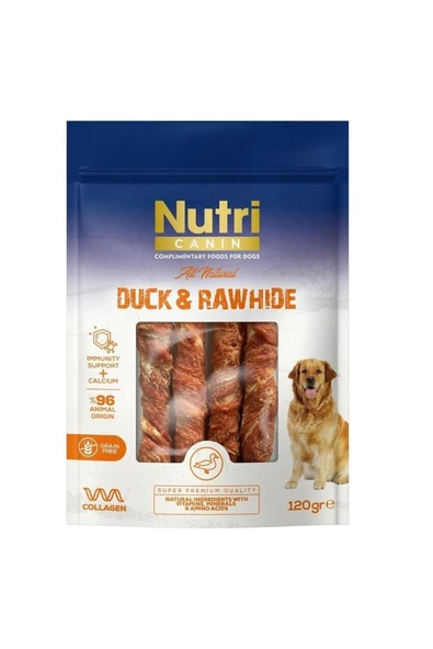 NUTRI CANIN ÖRDEK ETLİ SARILI KEMİK 120 GR