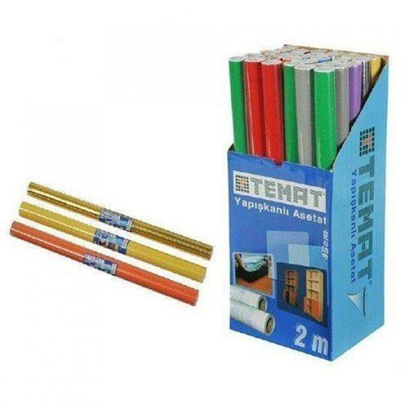 Temat Asetat Yapışkanlı Rulo 45 CM x 2 MT Renkli 92365