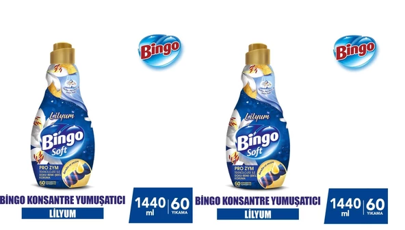 Bingo Konsantre Çamaşır Yumuşatıcısı Lilyum 1440 ml x 2 Adet