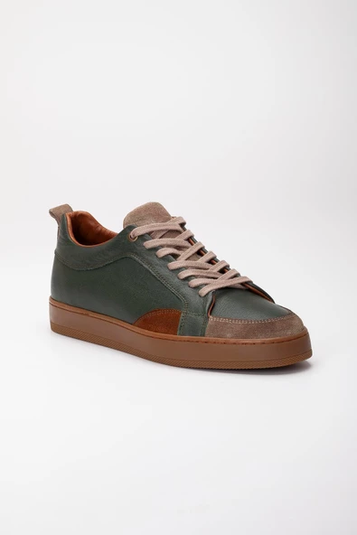 Erkek Günlük Ayakkabı Yeşil Havuzlu Taban Bağlı - Resim 4