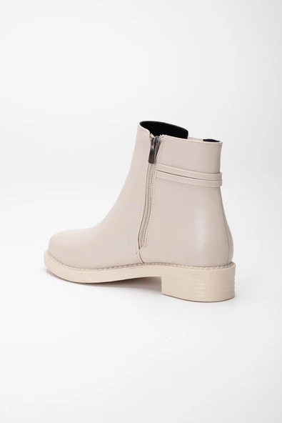 Kadın Bot Bej Yan Elastik Tokalı - Resim 5