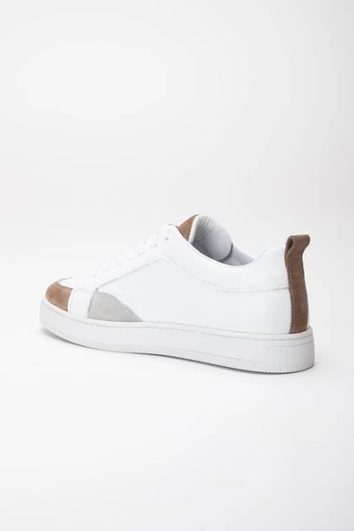 Erkek Günlük Ayakkabı Beyaz Havuzlu Taban Bağlı - Resim 5