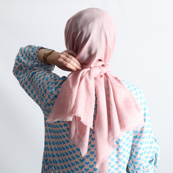 PEMİRA PAMUKLU FLAMLI PEMBE ŞAL - 2