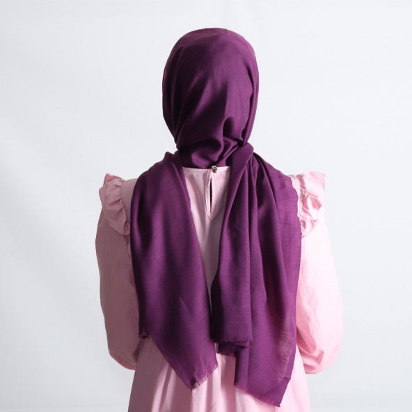 PEMİRA PAMUKLU FLAMLI MOR ŞAL - 2