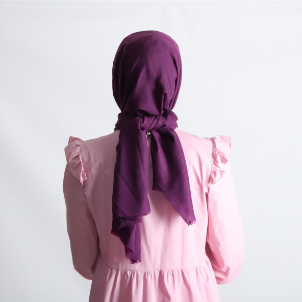 PEMİRA PAMUKLU FLAMLI MOR ŞAL - 3