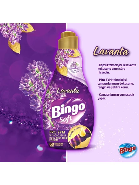 Bingo Konsantre Çamaşır Yumuşatıcısı Lavanta 1440 ml - 2