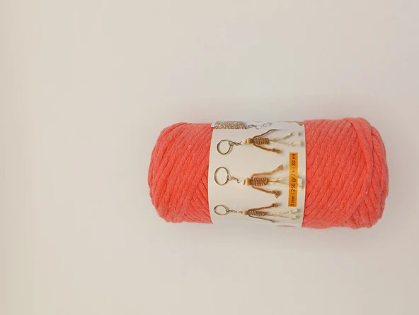 Ön-El Büklüm Taranabilir Makrome İpi - 250 GR - ( Pembe ) - Resim 4