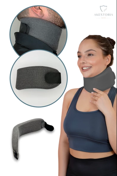 Medikal Sünger Boyunluk,boyun Fıtığı Boyun Destek Boyun Düzleşmesi Korse Gri NC-0031 - 2