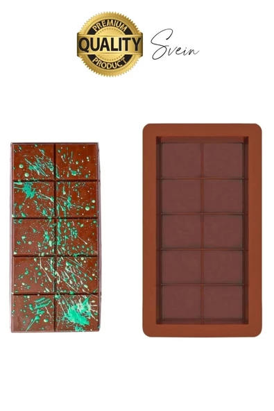 10 Bölmeli Dubai Çikolatası Kalıbı Silikon Bpa Free Kek Yapma Yıkanabilir Isıya Dayanıklı Esnek - 3