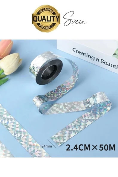 Premium Kuş Kondurmaz Rahatsız Eden Şerit Bant 45 mm x 50 mt Yansıtıcı Kuşsavar Çatı Hologram Bandı - 2