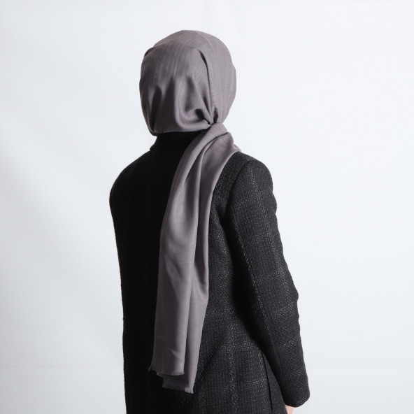 PEMİRA PAMUKLU FLAMLI GRİ ŞAL - 2