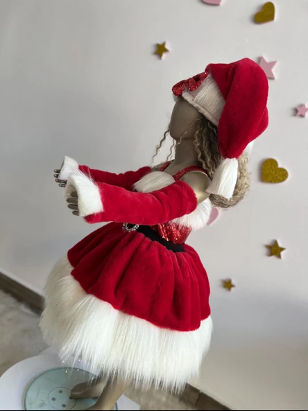 Küçük Kızlar İçin Noel Baba Kostümü, Kırmızı Noel Elbisesi, yeni yıl elbisesi - 2