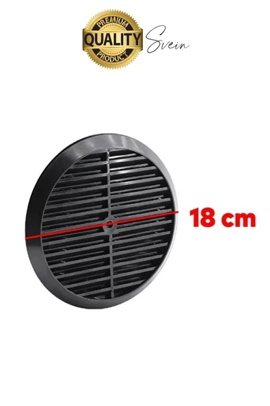 Aç Kapa Yalıtımlı Havalandırma Ayarlı 18cm Siyah Kapak Cam Menfezi Doğalgaz Boşluk Aparatı Başlık - 2