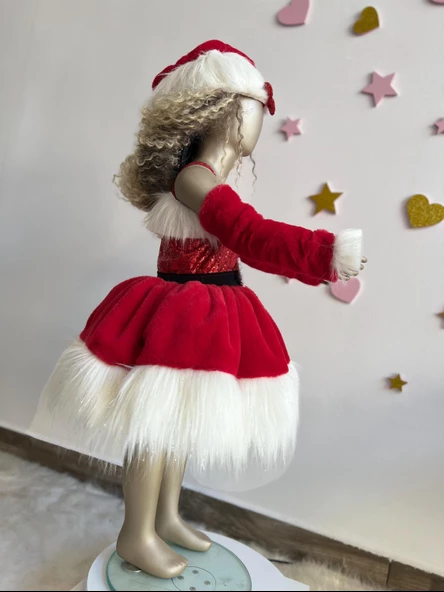 Küçük Kızlar İçin Noel Baba Kostümü, Kırmızı Noel Elbisesi, yeni yıl elbisesi