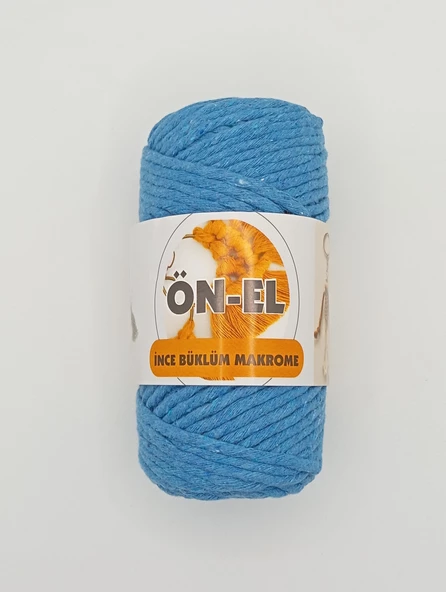 Ön-El Büklüm Taranabilir Makrome İpi - 250 GR - ( Mavi )